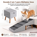 Rampa Vira Puff Rampa Dobrável 2em1 Escada para Cachorro e Gato, Antiderrapante, Acesso Sofá e Cama