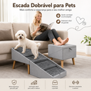 Rampa Vira Puff Rampa Dobrável 2em1 Escada para Cachorro e Gato, Antiderrapante, Acesso Sofá e Cama
