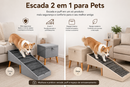 Rampa Vira Puff Rampa Dobrável 2em1 Escada para Cachorro e Gato, Antiderrapante, Acesso Sofá e Cama