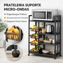 Prateleira Suporte Microondas Preto Fosco Multiuso Cozinha