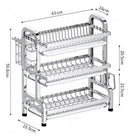Escorredor De Louça Prato 3 Andar Inox Organizador Moderno