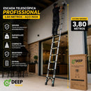 Escada Telescópica Retrátil 3,80m 13 Degraus Inox Deep Tools