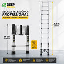Escada Telescópica Retrátil 3,80m 13 Degraus Inox Deep Tools