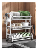 Escorredor De Louça Prato 3 Andar Inox Organizador Moderno