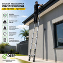 Escada Telescópica Retrátil 3,80m 13 Degraus Inox Deep Tools
