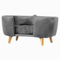 Poltrona Cama Pet Hanna Estofada Tecido Veludo Divini Decor