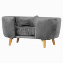 Poltrona Cama Pet Hanna Estofada Tecido Veludo Divini Decor