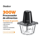 Gaabor Processador 2L 300W 4 Lâminas Triturador Carne Legumes Multislice Vidro 6mm MG-15M02A