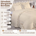 Kit Edredom Bordado 100% Algodão 180 Fios